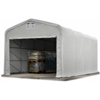 Toolport Standsicheres Lagerzelt 5 x 8 m Weidezelt pvc Plane 850 n grau 100% Wasserdicht von INTENT24