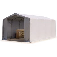 Zelthalle 5x8m Lagerzelt Industriezelt 3m Seitenhöhe pvc Plane 850 n grau 100% wasserdicht Ganzjahreszelt mit Reißverschlusstor - grau von INTENT24