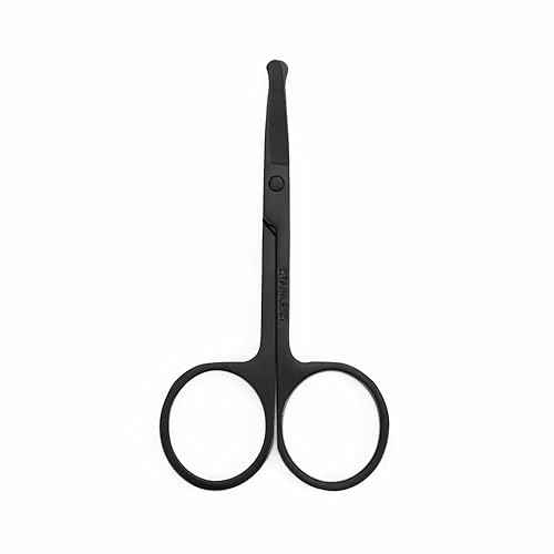 Nasenschere - Nasentrimmer - Augenbrauenschere - Bartschere (Schwarz) von INTER-ESQUE