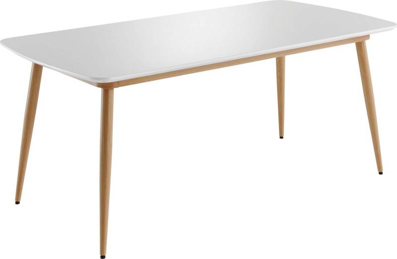 INTER-FURN Esstisch Bozen (1-St), 180 cm Breite x 90 cm Tiefe, Tischplatte Weiß Lack, Metallgestell von INTER-FURN