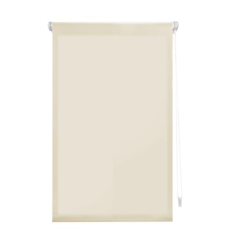 INTERBLIND Premium EasyFix Rollo, durchscheinend, glatt, 107 x 180 cm (Breite x Höhe) - Premium-Rollo, Montage ohne Werkzeug, Stoffmaß 104 x 175 cm, ohne Bohren, Beige von INTERBLIND