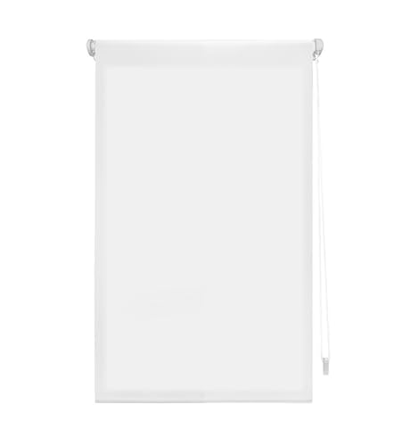 INTERBLIND Premium EasyFix Rollo, durchscheinend, glatt, 140 x 180 cm (Breite x Höhe) - Premium-Rollo ohne Werkzeug, Maße Stoff 137 x 175 cm, ohne Bohren, Ecru von INTERBLIND