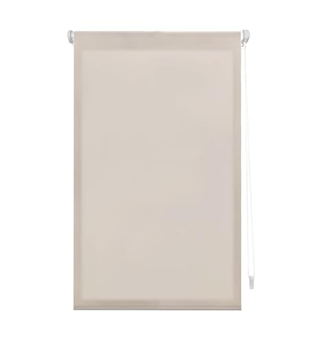 INTERBLIND Premium EasyFix Rollo, durchscheinend, glatt, 42 x 180 cm (Breite x Höhe) - Premium-Rollo, Montage ohne Werkzeug, Stoffmaß 39 x 175 cm, ohne Bohren, elfenbeinfarben von INTERBLIND