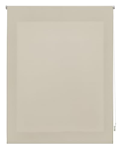 INTERBLIND Premium Rollo, durchscheinend, glatt, 180 x 175 cm (B x H), Stoffmaß 177 x 170 cm, elfenbeinfarben, für Fenster von INTERBLIND