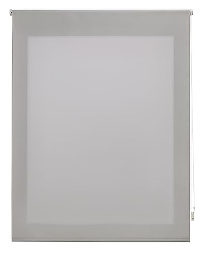 INTERBLIND | Premium Rollo, lichtdurchlässig, glatt, 100 x 250 cm (Breite x Höhe) - Rollo Stoffmaß 97 x 245 cm - lichtdurchlässiges Rollo Silber - Premium Fenster von INTERBLIND