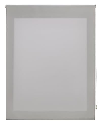 INTERBLIND | Premium Rollo, lichtdurchlässig, glatt, 110 x 175 cm (Breite x Höhe) - Rollo Stoffmaß 107 x 170 cm - lichtdurchlässiges Rollo Silber - Premium Fenster von INTERBLIND