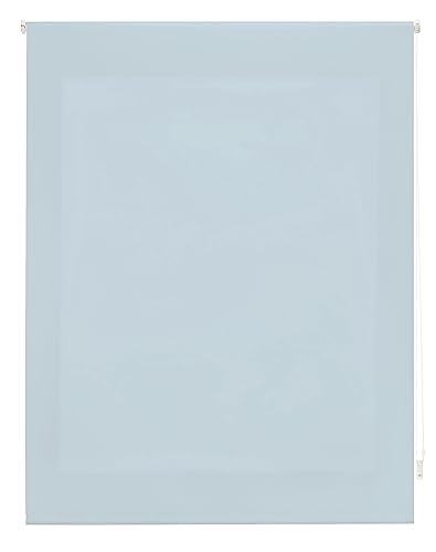 INTERBLIND Premium Rollo, transparent, glatt, 120 x 175 cm (Breite x Höhe) - Stoffmaß 117 x 170 cm - Hellblau - für Fenster von INTERBLIND