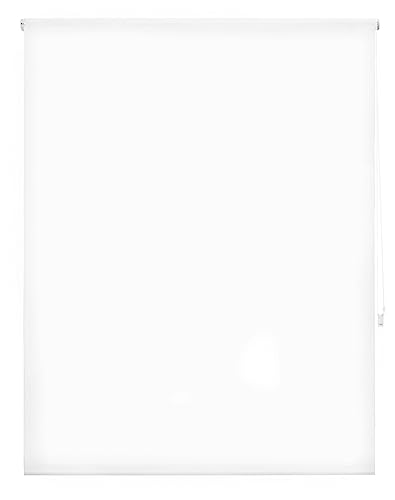 INTERBLIND Premium Rollo, transparent, glatt, 140 x 175 cm, Stoffmaß 137 x 170 cm, Weiß, für Fenster von INTERBLIND