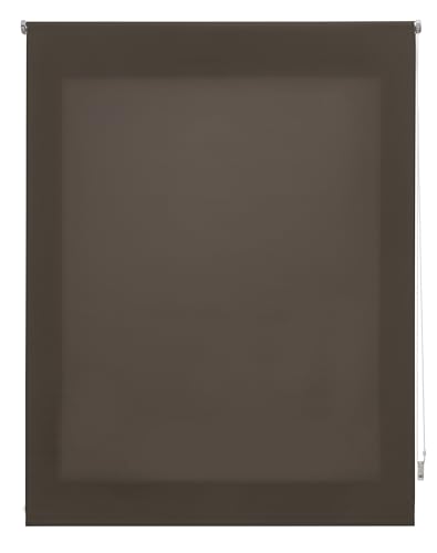 INTERBLIND | Premium Rollo, lichtdurchlässig, glatt, 160 x 175 cm (Breite x Höhe) - Rollo Stoffmaß 157 x 170 cm - lichtdurchlässiges Rollo Taupe - Premium Fenster von INTERBLIND