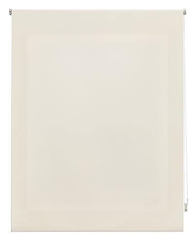 INTERBLIND Premium Rollo, durchscheinend, glatt, 80 x 175 cm, Stoffmaß 77 x 170 cm, Beige - für Fenster von INTERBLIND