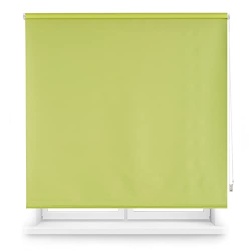 INTERBLIND | Premium Verdunkelungsrollo, einfarbig, Größe 120 x 230 cm Breite x Höhe - Verdunkelungsrollo Stoff 117 x 225 cm - Thermo Rollo PISTACHO - Licht-, Kalt- und Wärmedämmung von INTERBLIND