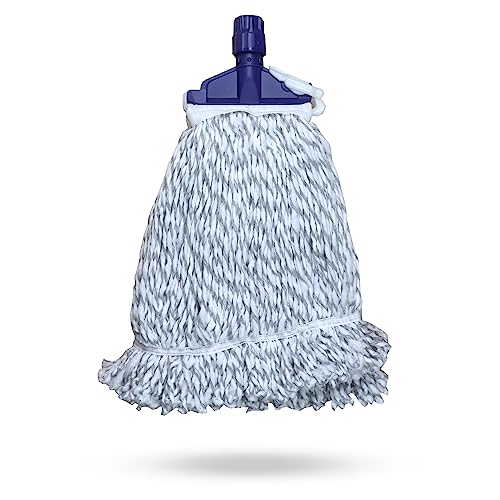 INTERCABO Microcotton Industrie-Wischmop mit Kunststoffklammer | Wischmop mit Kunststoffhalter | Kentucky Mop + Halter | Clip / Ersatzadapter | Industrieller Wischmop mit Kunststoffhalter von INTERCABO