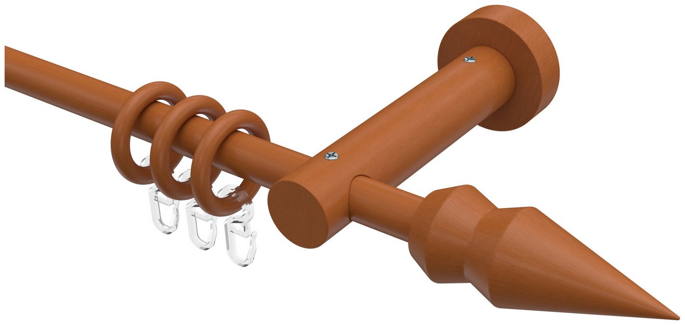 INTERDECO Gardinenstange Adrian Doman, Ø 16 mm, 1-läufig, Fixmaß, kürzbar, Wandmontage, Deckenmontage, Holz, Kirschbaum INTERDECO Gardinenstange Adrian Doman, Ø 16 mm, 1-läufig, Fixmaß, kürzbar, Wandmontage, Deckenmontage, Holz, Kirschbaum von INTERDECO