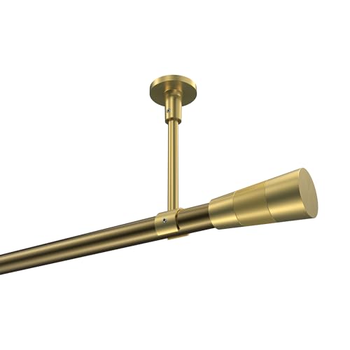 INTERDECO Gardinenstange (Deckenmontage) 20 mm Ø Messing Antik/Messing-Optik Typ 10193333 AZA, 240 cm von INTERDECO