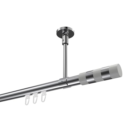 INTERDECO Gardinenstange mit Innenlauf (Deckenmontage) 20 mm Ø Chrom Typ 10213533 AZA, 480 cm von INTERDECO