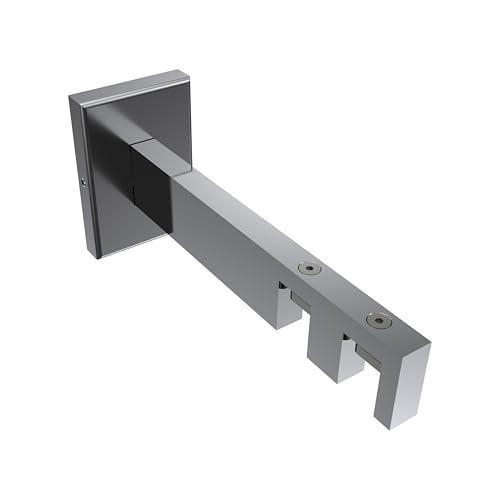 INTERDECO Innenlauf-Gardinenstangen Träger/Wandhalter Chrom 10,5/13,5 cm Abstand 2-läufig für Innenlaufprofil eckig 14x35 mm Smartline von INTERDECO