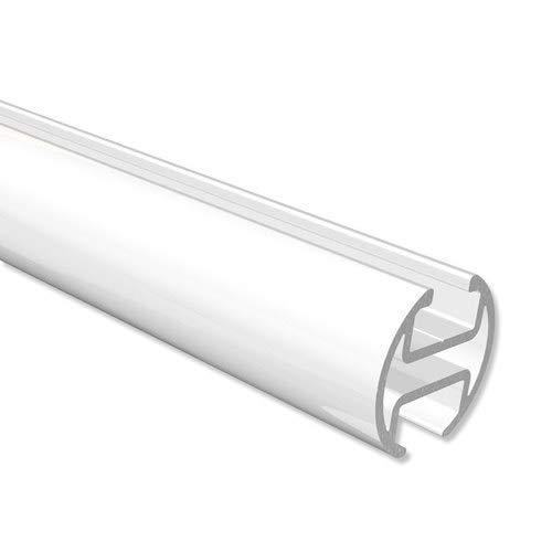 Interdeco Innenlaufprofil Weiß 20 mm Ø aus Aluminium für Innenlauf-Gardinenstangen, 160 cm von INTERDECO