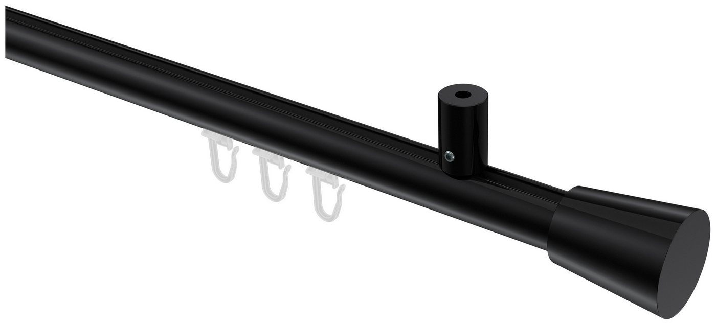 INTERDECO Innenlaufschiene Sonius Sitra, Ø 20 mm, 1-läufig, Fixmaß, kürzbar, Deckenmontage, Aluminium, Schwarz von INTERDECO