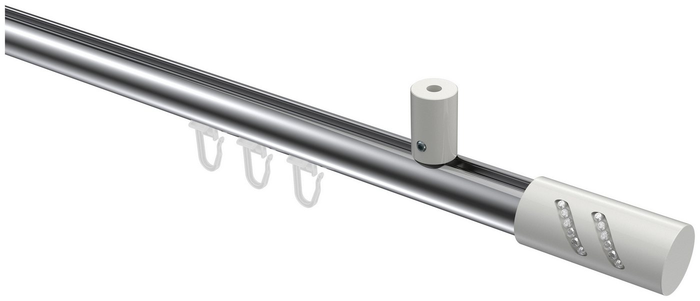 INTERDECO Innenlaufschiene Sonius Zoena, Ø 20 mm, 1-läufig, Fixmaß, kürzbar, Deckenmontage, Aluminium, Chrom / Weiß / Bicolor von INTERDECO