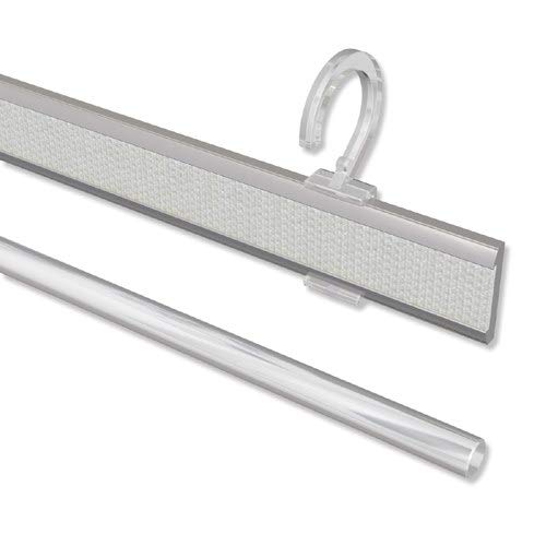 INTERDECO Paneelwagen Aluminium mit Klettband kürzbar für Gardinenstangen 16-20 mm Ø, Universal Easyclip, 45 cm von INTERDECO