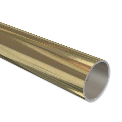 Interdeco Rohr Messing-Optik 20 mm Ø aus Metall für Gardinenstangen, 220 cm von INTERDECO