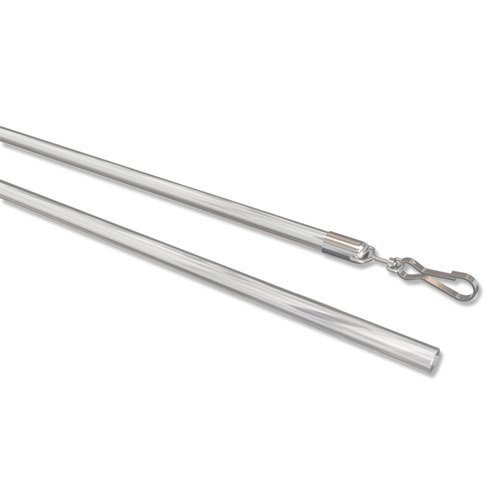 INTERDECO Schleuderstäbe/Gardinenstäbe (2 Stück) Glasklar aus Kunststoff für Gardinen/Vorhänge, Remo, 125 cm von INTERDECO