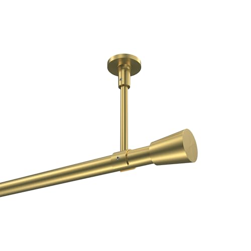 INTERDECO Vorhangstange (Deckenmontage) 20 mm Ø Gardinenstange Messing-Optik Typ 10194633 AZA, 240 cm von INTERDECO