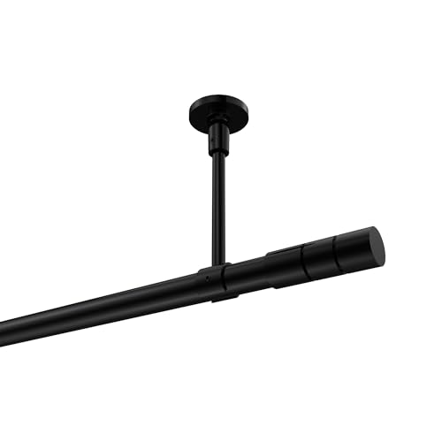 INTERDECO Vorhangstange (Deckenmontage) 20 mm Ø Gardinenstange Schwarz Typ 10193833 AZA, 260 cm von INTERDECO
