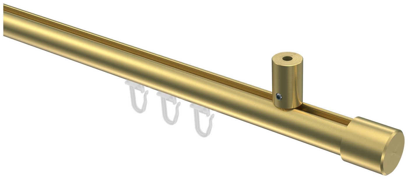 INTERDECO Innenlaufschiene Sonius Santo, Ø 20 mm, 1-läufig, Fixmaß, kürzbar, Deckenmontage, Aluminium, Messing-Optik von INTERDECO