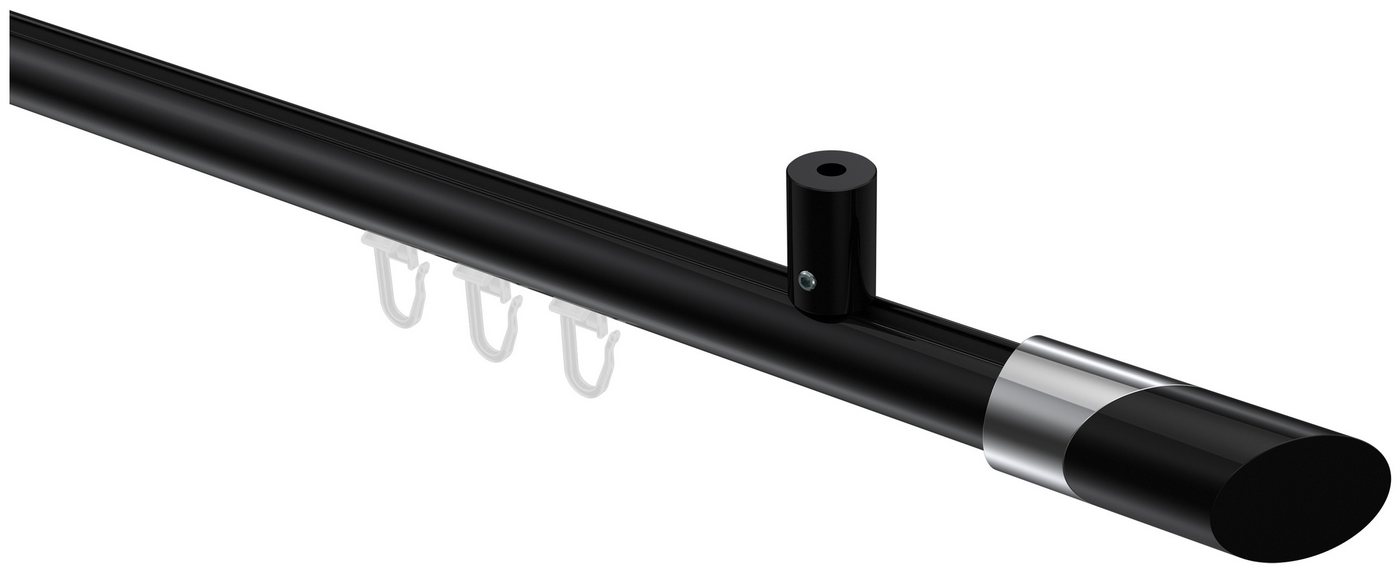 INTERDECO Innenlaufschiene Sonius Verano, Ø 20 mm, 1-läufig, Fixmaß, kürzbar, Deckenmontage, Aluminium, Schwarz von INTERDECO