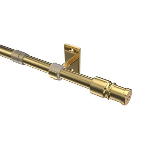 Interdeco Cafehausstangen/ausziehbare Scheibenstangen Messing farbig in 12 mm Ø, 55-85 cm von INTERDECO