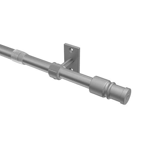 Interdeco Cafehausstangen (2 Stück), Scheibenstangen Silbergrau in 12 mm Ø, Sora, 55-85 cm ausziehbar von INTERDECO