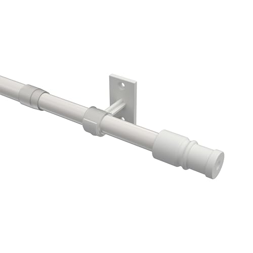 Interdeco Cafehausstangen (2 Stück), Scheibenstangen Weiß in 12 mm Ø, Sora, 55-85 cm ausziehbar von INTERDECO
