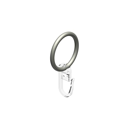 Interdeco Gardinenringe mit Faltenhaken/Ringe in Chrom matt für Gardinenstangen 16 mm Ø (24 Stück) von INTERDECO
