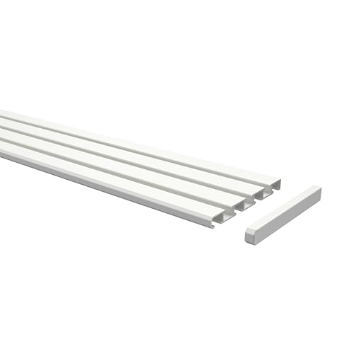 Interdeco Gardinenschienen Weiß 3-/4-läufige Vorhangschienen aus Aluminium, Slimline, 220 cm von INTERDECO