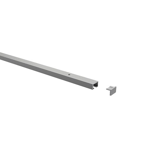 Interdeco Gardinenschienen vorgebohrt Silber-Grau 1-läufige Vorhangschienen aus Aluminium, Primax, 140 cm von INTERDECO