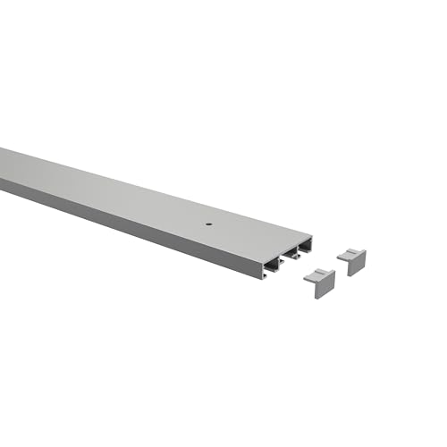 Interdeco Gardinenschienen vorgebohrt Silber-Grau 2-läufige Vorhangschienen aus Aluminium, Primax, 240 cm von INTERDECO