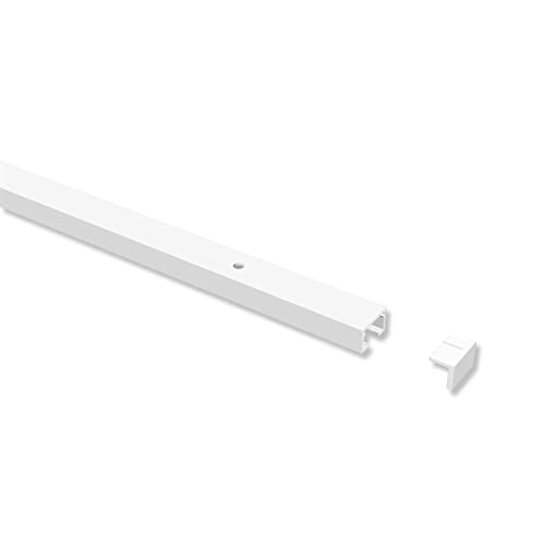 Interdeco Gardinenschienen vorgebohrt Weiß 1-läufige Vorhangschienen aus Aluminium, Primax, 200 cm von INTERDECO