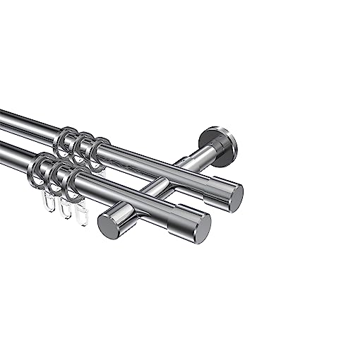 Interdeco Gardinenstange Chrom aus Metall doppelläufig 20 mm Ø Prestige Santo, 200 cm Interdeco Gardinenstange Chrom aus Metall doppelläufig 20 mm Ø Prestige Santo, 200 cm von INTERDECO