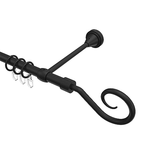 Interdeco Gardinenstange Metall in Schwarz 16 mm Ø Primus Allegra, 160 cm von INTERDECO