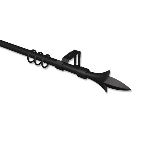 Interdeco Gardinenstange Schwarz Metall/Kunststoff 16 mm Ø Lilie Typ 10163310, 240 cm von INTERDECO