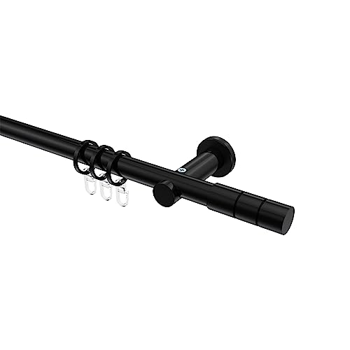 Interdeco Gardinenstange Schwarz aus Metall 20 mm Ø Platon Elanto, 160 cm von INTERDECO