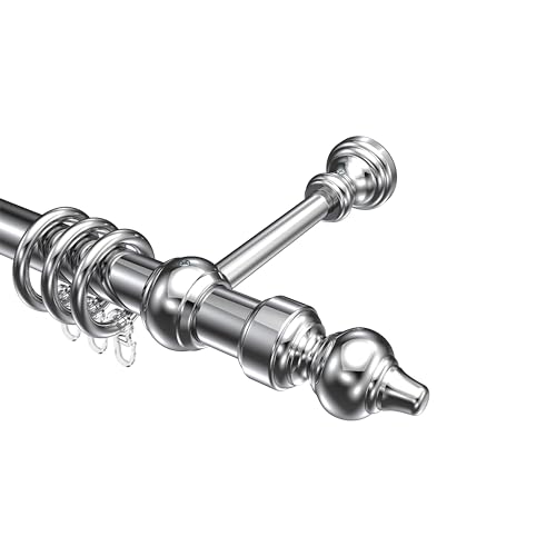 Interdeco Gardinenstange in Chrom-farbig aus Metall/Kunststoff 28 mm Ø Classic Rondo, 480 cm von INTERDECO