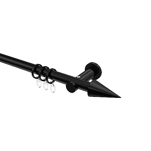 Interdeco Gardinenstangen Schwarz aus Metall 20 mm Ø Platon Savio, 160 cm von INTERDECO