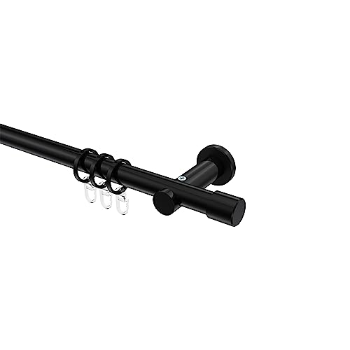 Interdeco Gardinenstangen Schwarz aus Metall 20 mm Ø Platon Santo, 100 cm von INTERDECO