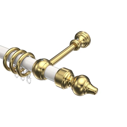 Interdeco Gardinenstangen in Weiß/Messing-farbig aus Metall-Kunststoff 28 mm Ø Classic Rondo, 200 cm Interdeco Gardinenstangen in Weiß/Messing-farbig aus Metall-Kunststoff 28 mm Ø Classic Rondo, 200 cm von INTERDECO