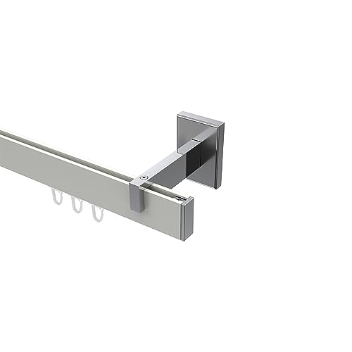 Interdeco Gardinenstangen kantige Eckdesign Innenlaufstangen Weiß/Chrom Typ 10212819, 480 cm von INTERDECO