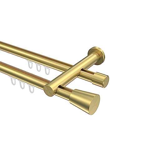 Interdeco Gardinenstangen mit Innenlauf Messing Optik 20 mm Ø zweiläufig Platon Sitra, 320 cm Interdeco Gardinenstangen mit Innenlauf Messing Optik 20 mm Ø zweiläufig Platon Sitra, 320 cm von INTERDECO