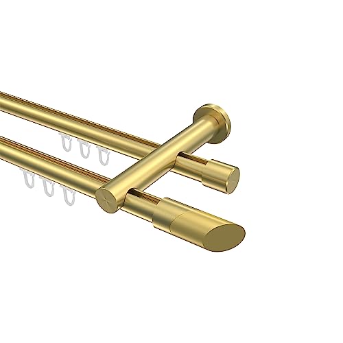 Interdeco Innenlauf Gardinenstange Messing Optik 20 mm Ø 2-läufig Platon Verano, 180 cm Interdeco Innenlauf Gardinenstange Messing Optik 20 mm Ø 2-läufig Platon Verano, 180 cm von INTERDECO