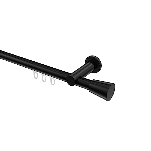 Interdeco Innenlauf Gardinenstange Schwarz Schwarz 20 mm Ø Platon Sitra, 100 cm von INTERDECO